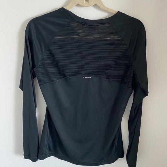 ADIDAS LONG-SLEEVE WOMEN ACTIVE SHIRT CLIMACOOL STYLE BLACK MESH INSERTS… - Picture 2 of 5
